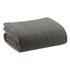 Gerecycleerde plaid Titou carbone 140 x 200