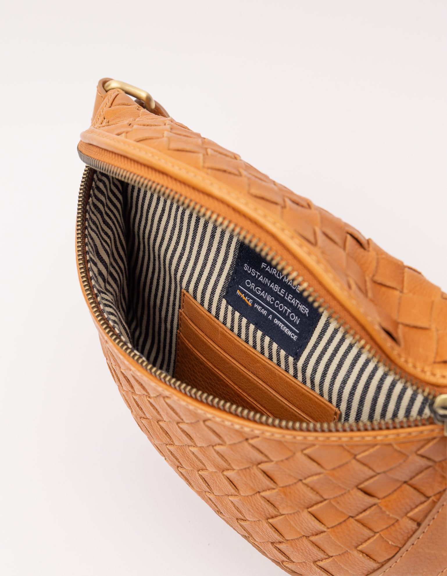 Ray Bumbag - Wild oak Woven Soft Grain Leather