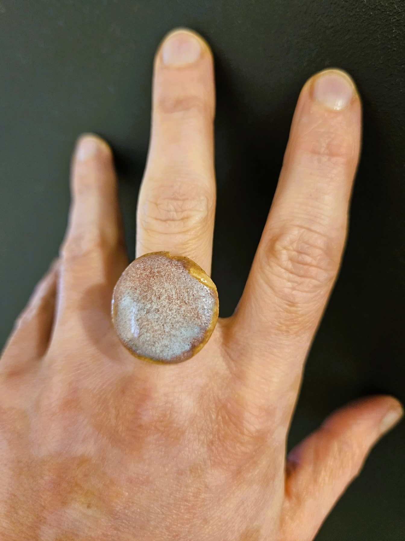 Ring in keramiek - rose-lichtblauw