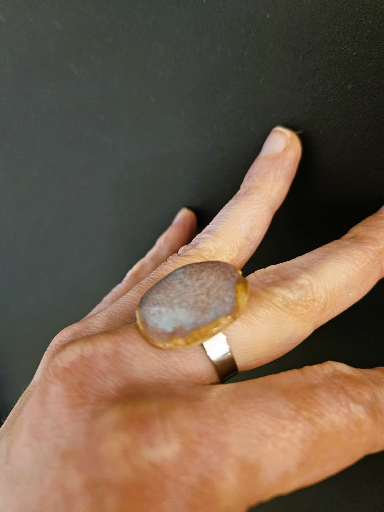 Ring in keramiek - rose-lichtblauw