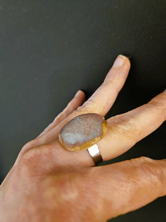 Ring in keramiek - rose-lichtblauw