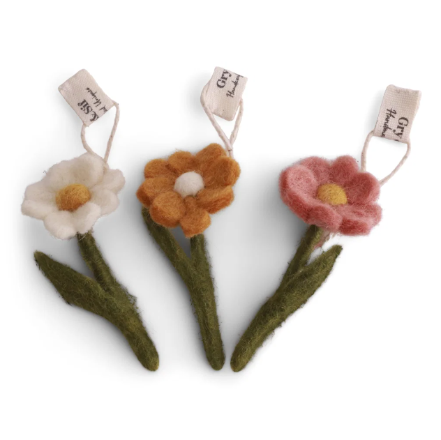 Set van 3 mini anemonen - Yellow - 7 cm