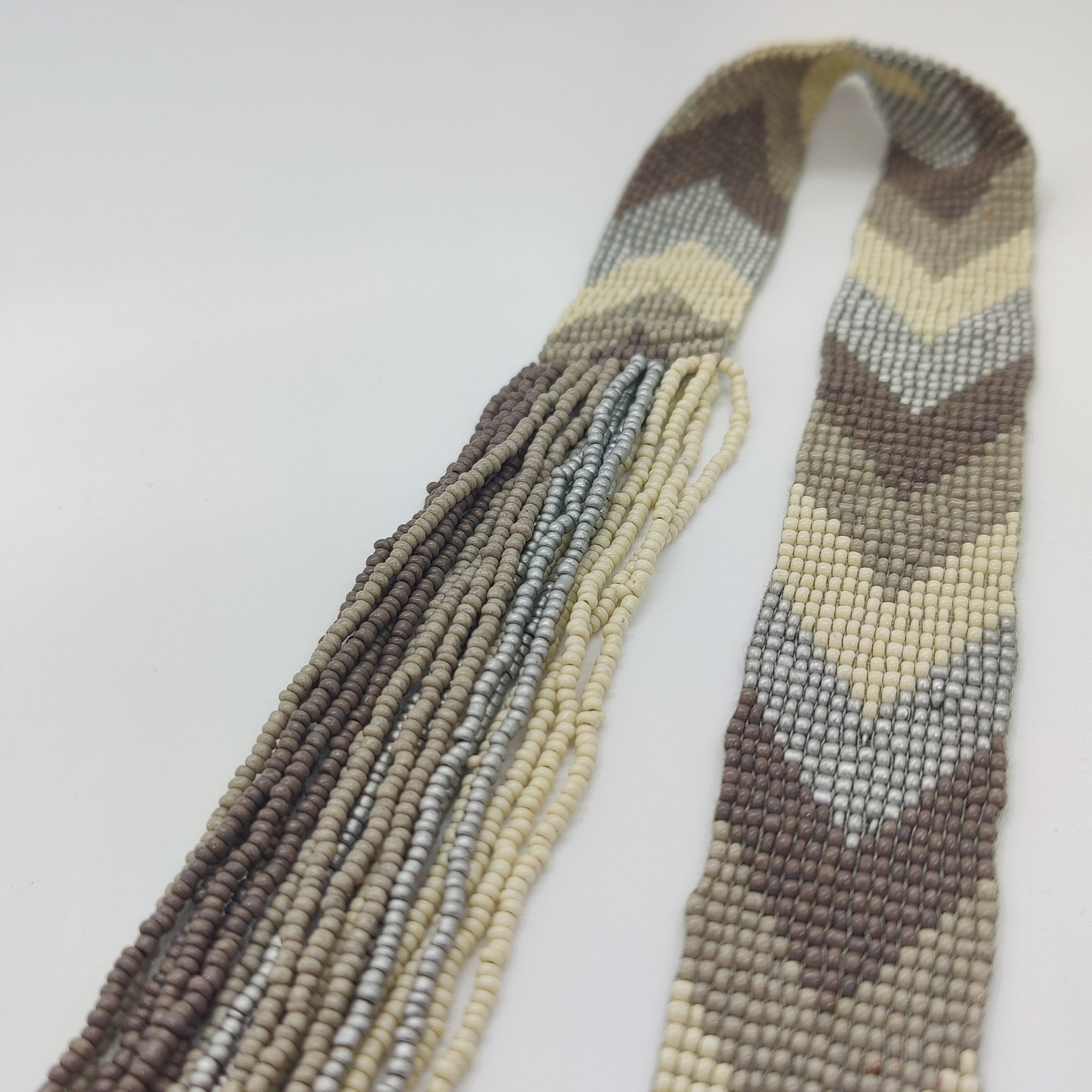 Lange ketting - Sia - ecru-grijs-bruin