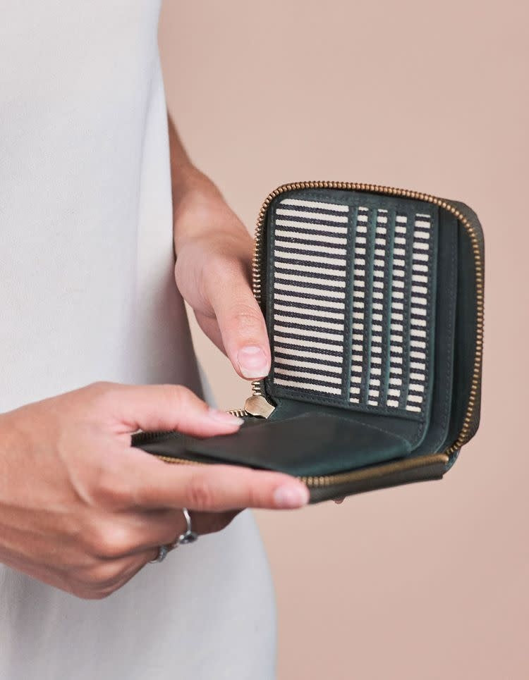 Sonny Square Wallet Black Stromboli Leather