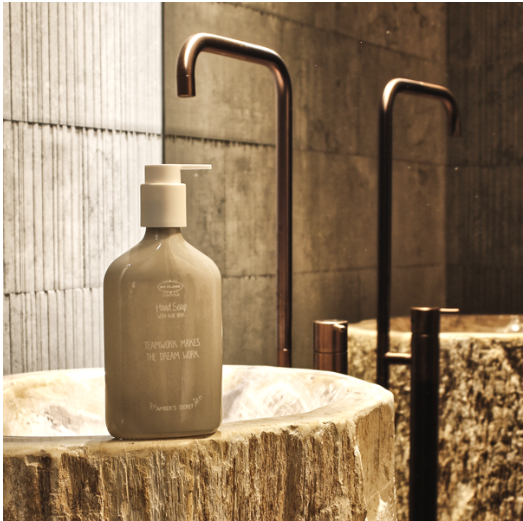 Handzeep in glazen fles 'Teamwork makes the dream work' - 350 ml