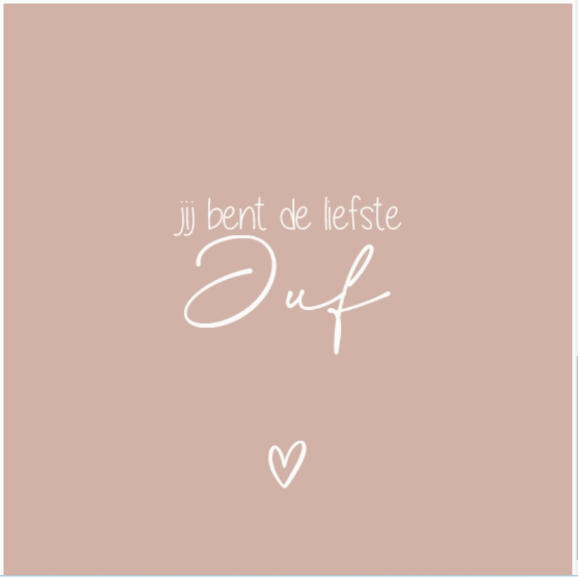 Tegeltje 'Jij bent de liefste juf' - roze (forex 15 x 15 cm)