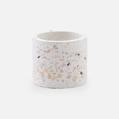Terrazzo bloempotje wit (zonder plantje)