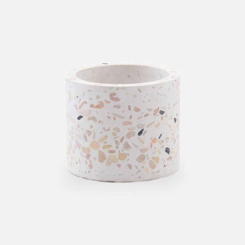 Terrazzo bloempotje wit (zonder plantje)
