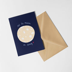 Wenskaart - tot de maan en terug