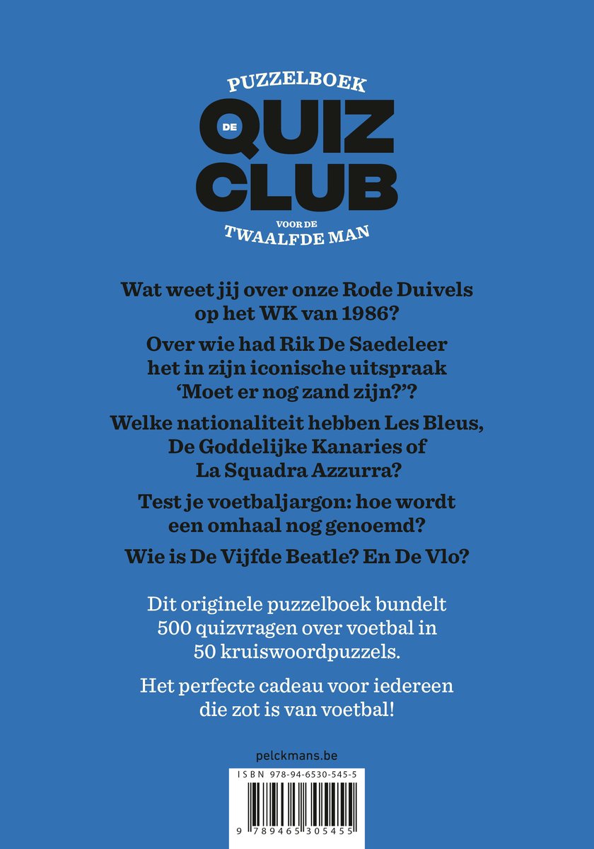 De Quizclub - Puzzelboek voor de twaalfde man