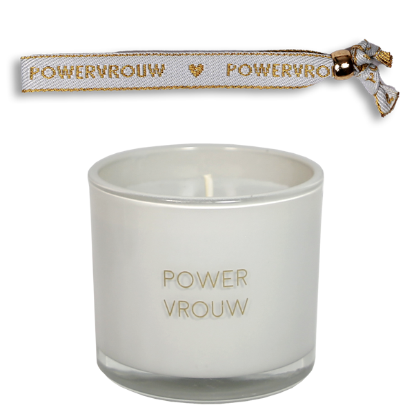 Geurkaars met wens-armband 'Powervrouw'