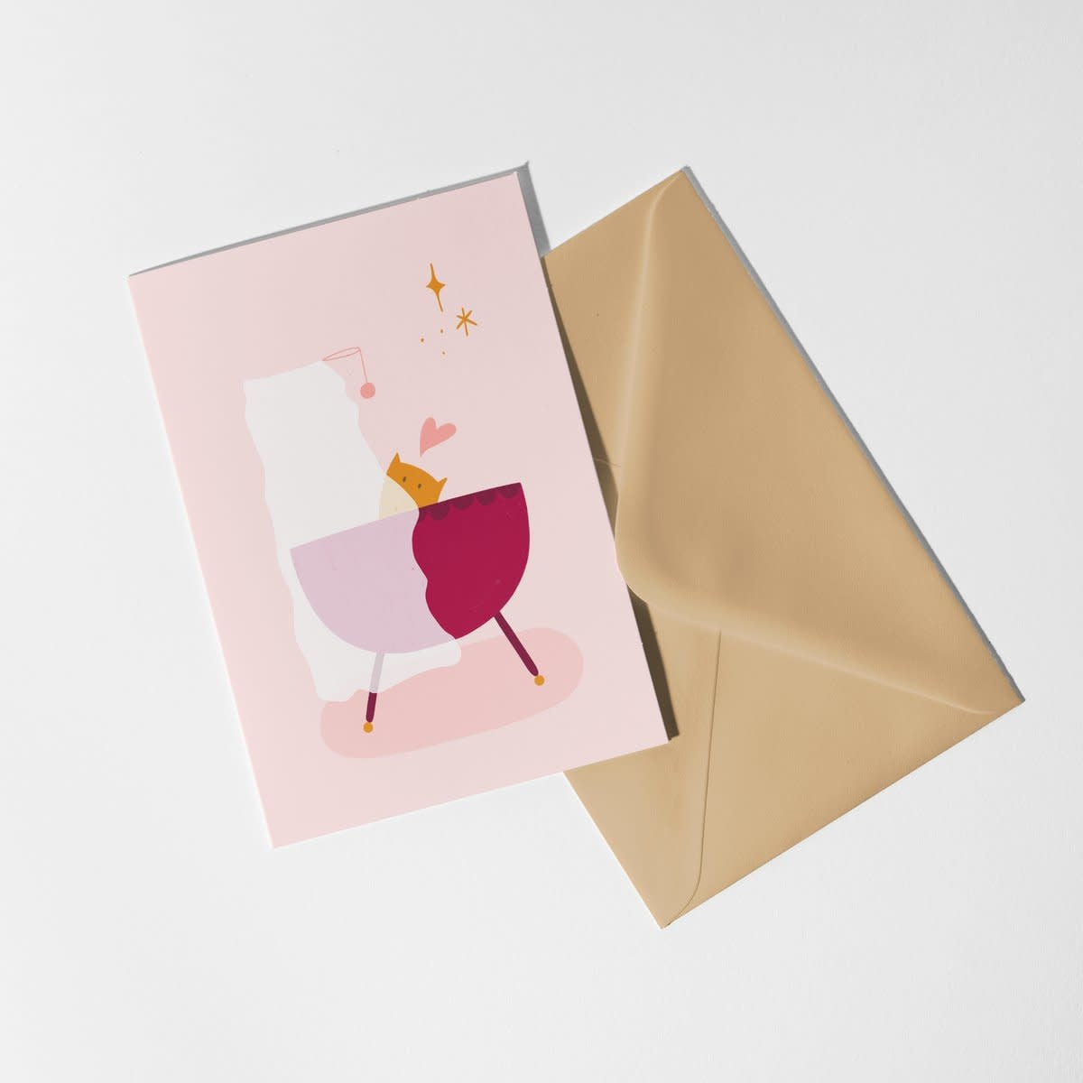 Wenskaart - Wiegje - roze