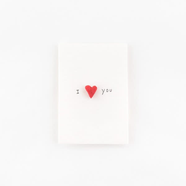 Kaartje met pin 'I 'hartje' you'