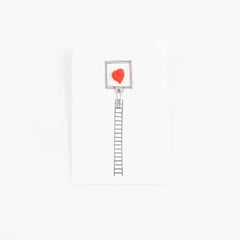 Kaartje met pin 'Heart painting'