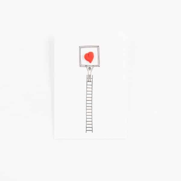 Kaartje met pin 'Heart painting'