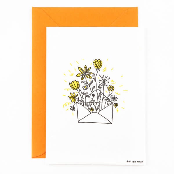 Kaart 'Envelop met bloemen'