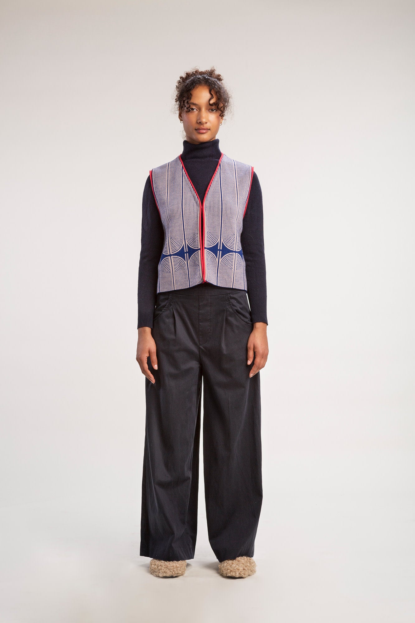 Gilet Lena - Ink- 100% extra fijne merinowol - Medium