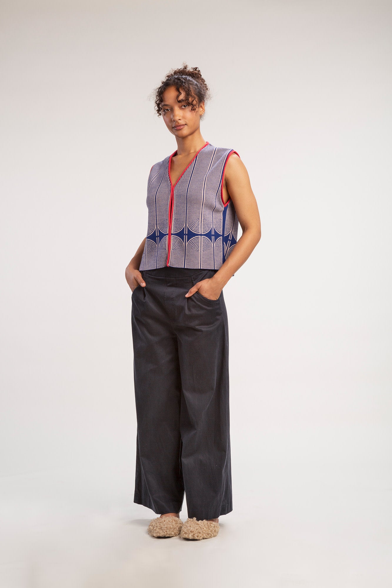 Gilet Lena - Ink- 100% extra fijne merinowol - Medium