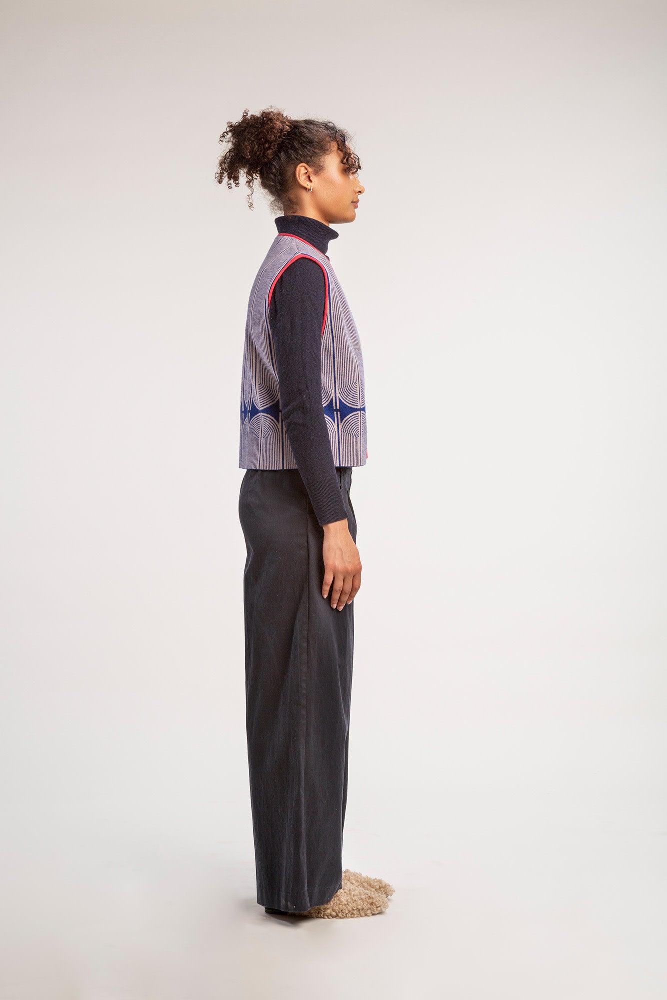 Gilet Lena - Ink- 100% extra fijne merinowol - Medium