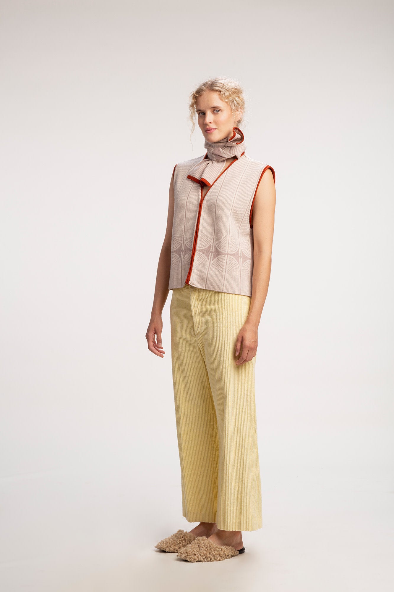 Gilet Lena - Nude- 100% extra fijne merinowol - Medium