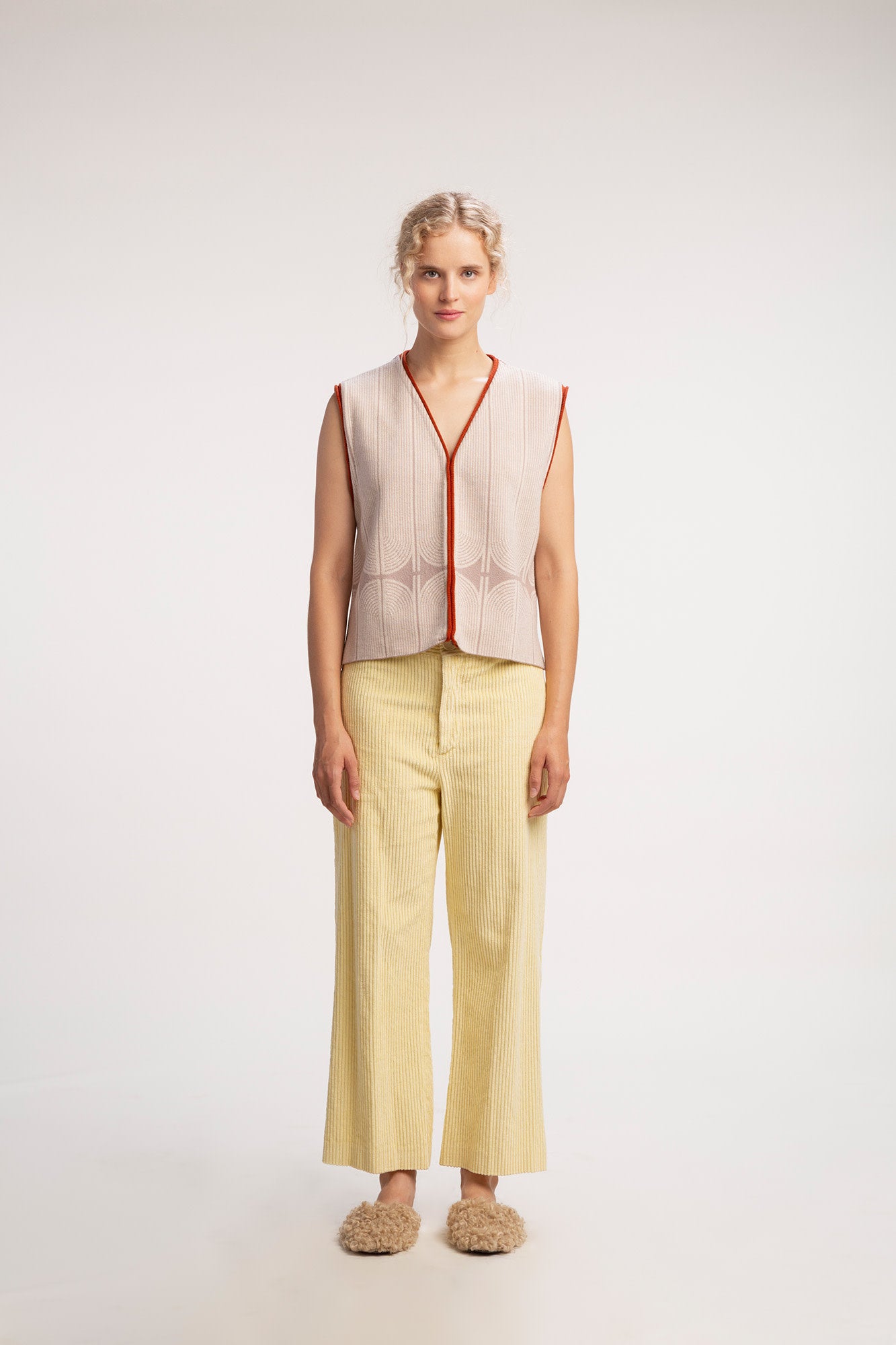 Gilet Lena - Nude- 100% extra fijne merinowol - Medium