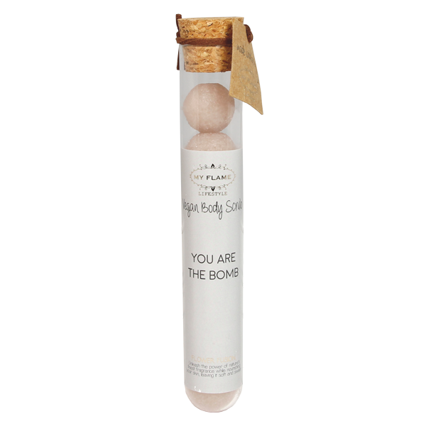 Vegan body scrub 'You are the bomb'