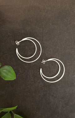 Zilver oorsteker-ringen dubbel