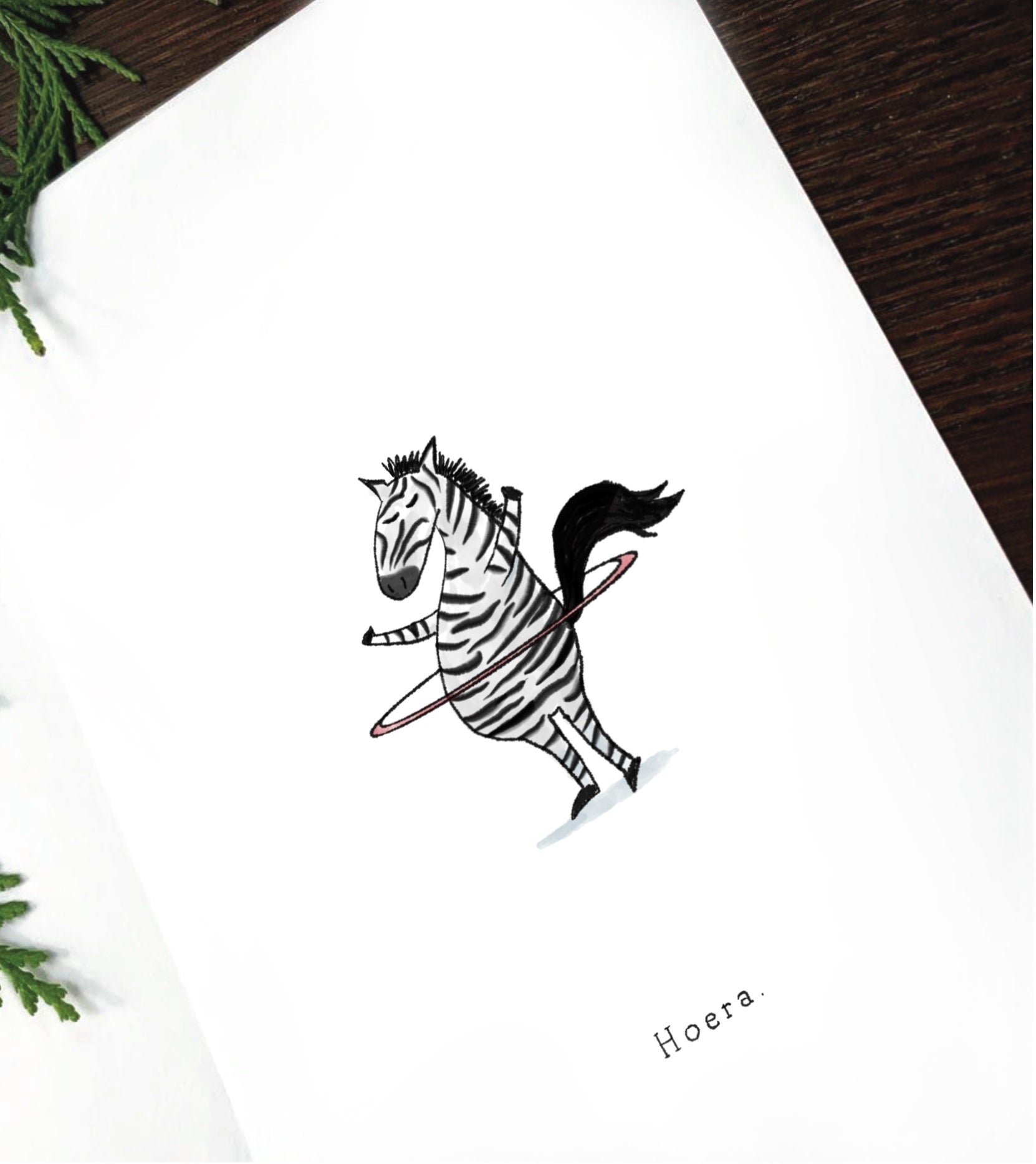 Kaart Pas de Susi - Zebra met hoelahoep