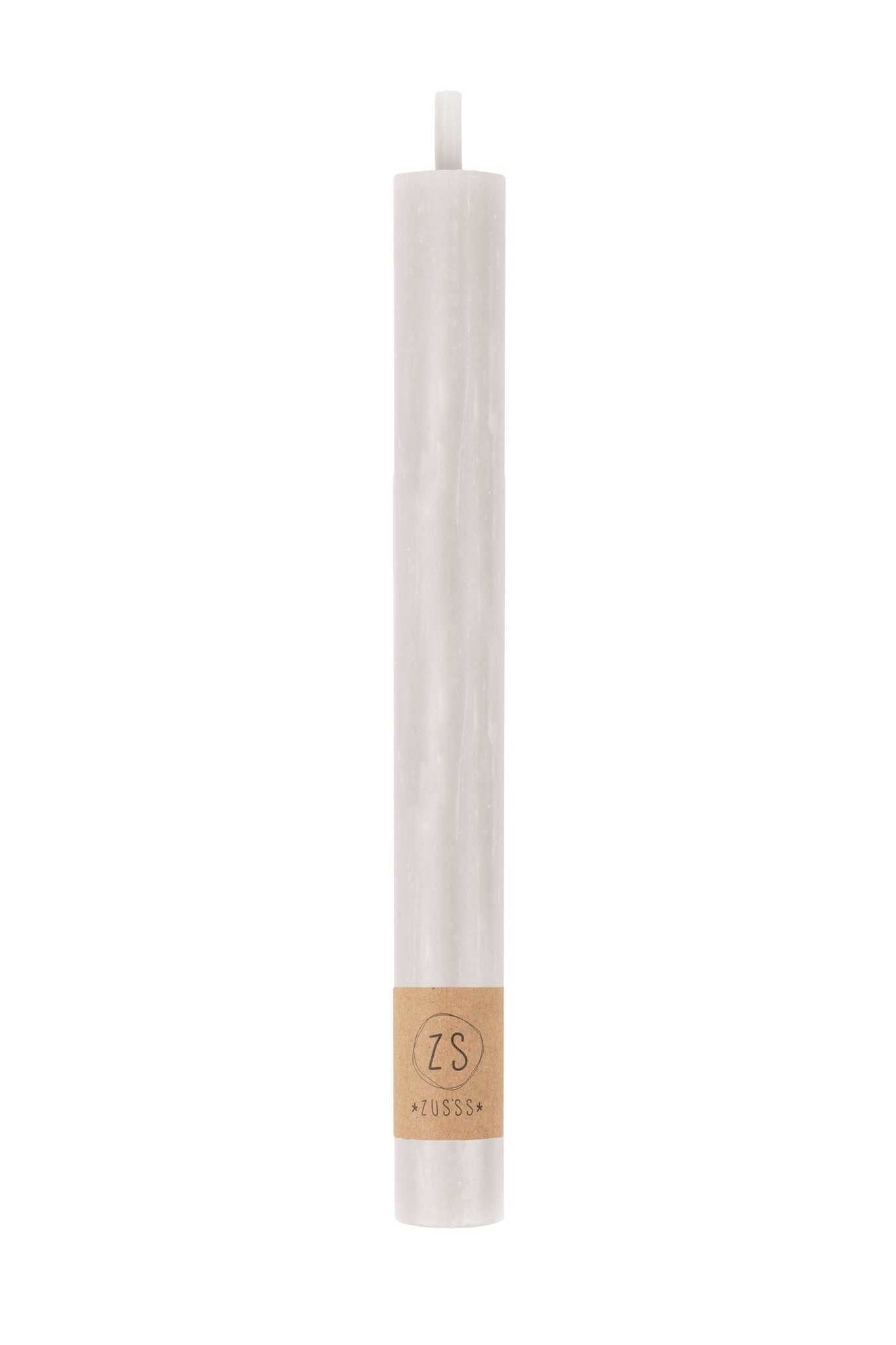 Rustieke kaars 20 cm lichtgrijs