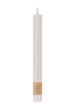 Rustieke kaars 20 cm lichtgrijs