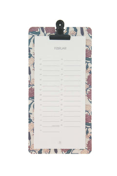 Verjaardagskalender op klembord - bloemenprint